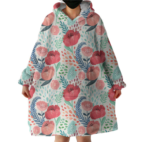 Image of Colorful Flowers SWLF3486 Hoodie Wearable Blanket