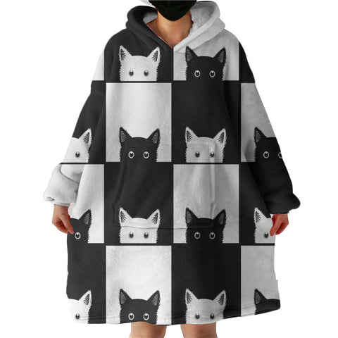 Image of Couple Of Cat SWLF3488 Hoodie Wearable Blanket