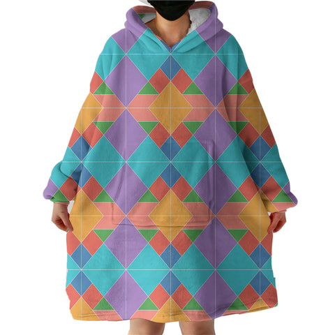 Image of Colorful Square SWLF3490 Hoodie Wearable Blanket