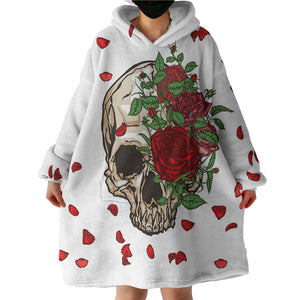 Floral Skull SWLF3587 Hoodie Wearable Blanket