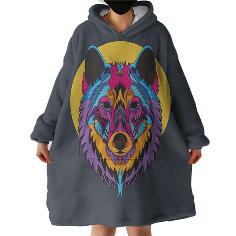 Image of Colorful Wolf SWLF3594 Hoodie Wearable Blanket