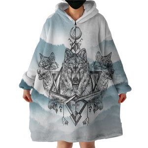 Tribal Wolf SWLF3598 Hoodie Wearable Blanket