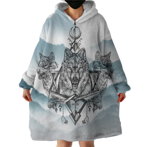 Image of Tribal Wolf SWLF3598 Hoodie Wearable Blanket