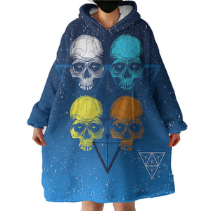 Colorful Skull  SWLF3612 Hoodie Wearable Blanket