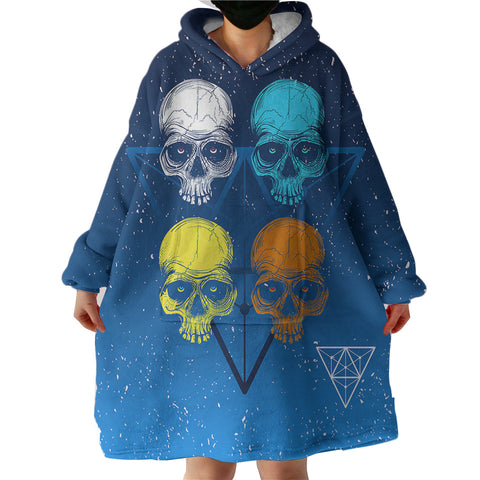 Image of Colorful Skull  SWLF3612 Hoodie Wearable Blanket