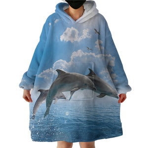 Whale In The Sea SWLF3614 Hoodie Wearable Blanket