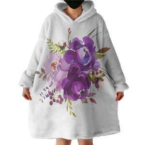 Violet Flowers SWLF3615 Hoodie Wearable Blanket