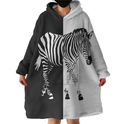 Image of B&W Zebra SWLF3648 Hoodie Wearable Blanket