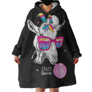 Crazy Colorful Alpaca SWLF3659 Hoodie Wearable Blanket