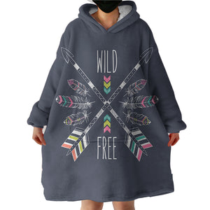 Arrow & Feather - Wild & Free SWLF3667 Hoodie Wearable Blanket