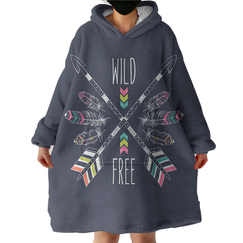 Image of Arrow & Feather - Wild & Free SWLF3667 Hoodie Wearable Blanket