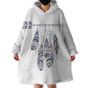 Feathers On Straight Arrow SWLF3669 Hoodie Wearable Blanket