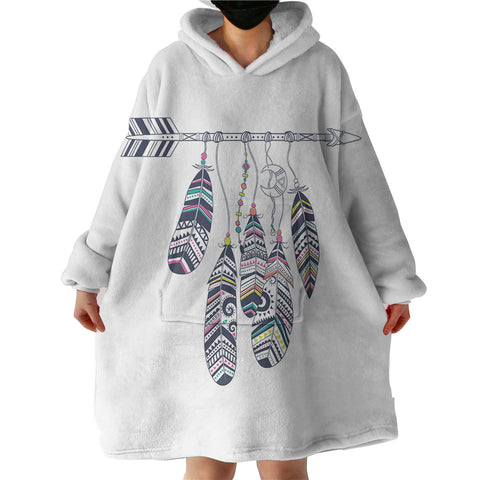 Image of Feathers On Straight Arrow SWLF3669 Hoodie Wearable Blanket