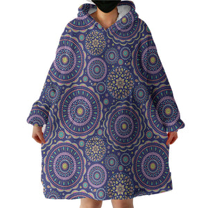Dark Blue Mandala SWLF3675 Hoodie Wearable Blanket