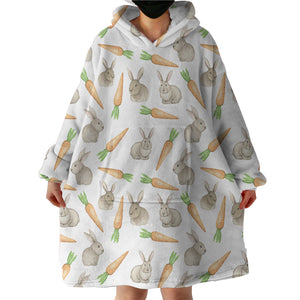 Rabbits & Carrots Monogram SWLF3680 Hoodie Wearable Blanket