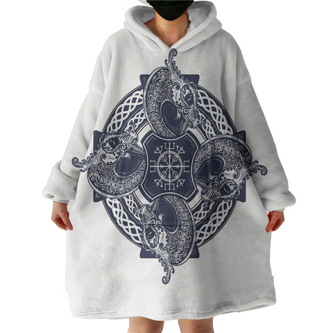 Image of Navy Ancient Mandala SWLF3683 Hoodie Wearable Blanket