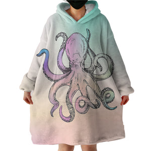 Multicolor Gradient Octopus SWLF3692 Hoodie Wearable Blanket