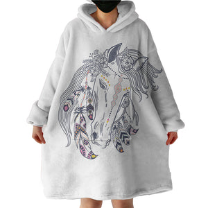 Female Dreamcatcher Horse Sketch SWLF3694 Hoodie Wearable Blanket