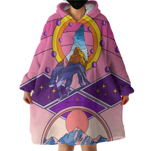 Image of Universe Wolf - Mountain Illustration SWLF3703 Hoodie Wearable Blanket