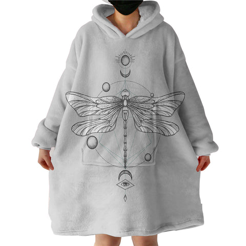 Image of Sun-Moon Butterfly Sketch Line SWLF3752 Hoodie Wearable Blanket