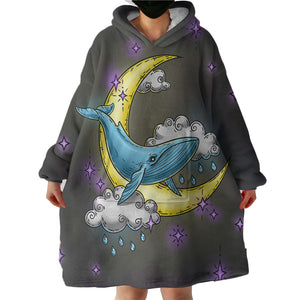 Night Cloud Whale SWLF3754 Hoodie Wearable Blanket