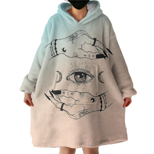 Eyes - Moon Hand Sign SWLF3756 Hoodie Wearable Blanket