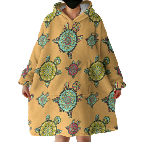 Image of Colorful Mandala Turtles Monogram SWLF3764 Hoodie Wearable Blanket