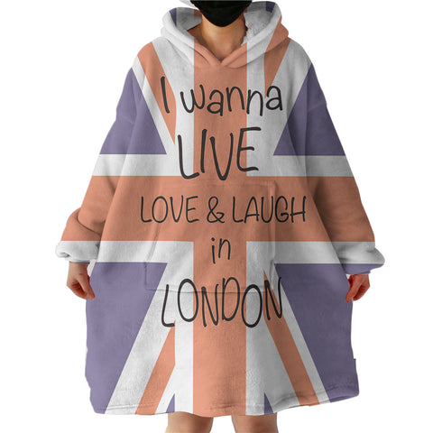 Image of United Kingdom Flag SWLF3800 Hoodie Wearable Blanket