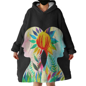 Colorful Leaves Reflect Human SWLF3804 Hoodie Wearable Blanket