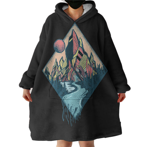Image of Night Forest Illustration SWLF3815 Hoodie Wearable Blanket