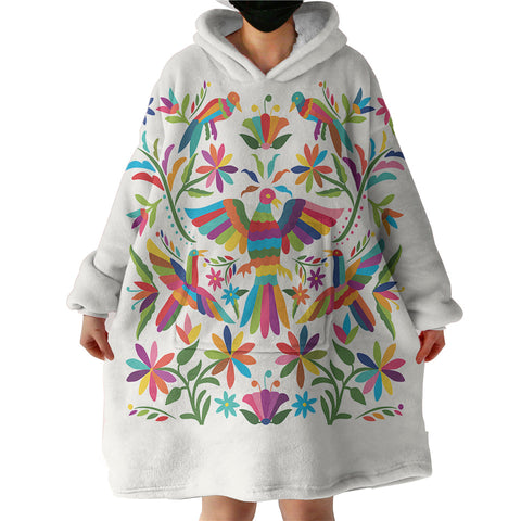 Image of Colorful Bird Art SWLF3822 Hoodie Wearable Blanket