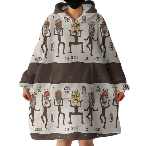 Image of Ancient Human Dance SWLF3857 Hoodie Wearable Blanket