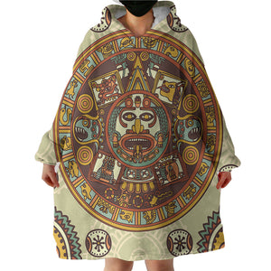 Vintage Ancient Aztec Zodiac SWLF3867 Hoodie Wearable Blanket