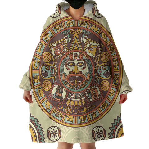 Image of Vintage Ancient Aztec Zodiac SWLF3867 Hoodie Wearable Blanket
