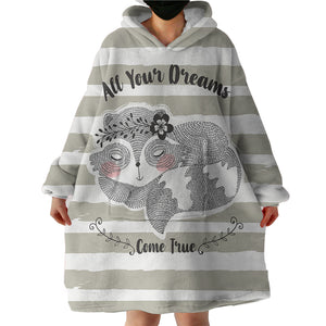 All Your Dreams Come True Fox  SWLF3876 Hoodie Wearable Blanket