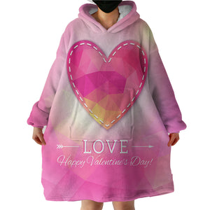 Heart Geometric Valentine's Day SWLF3922 Hoodie Wearable Blanket