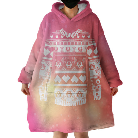 Image of Aztec Stripes Sweatshirt Pink Theme  SWLF3925 Hoodie Wearable Blanket