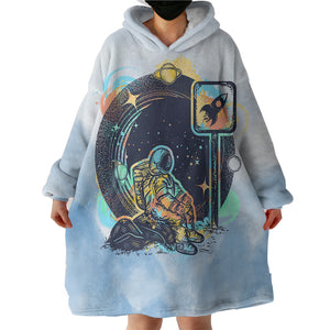 Outer space Astronaut - Watercolor Pastel Theme SWLF3934 Hoodie Wearable Blanket
