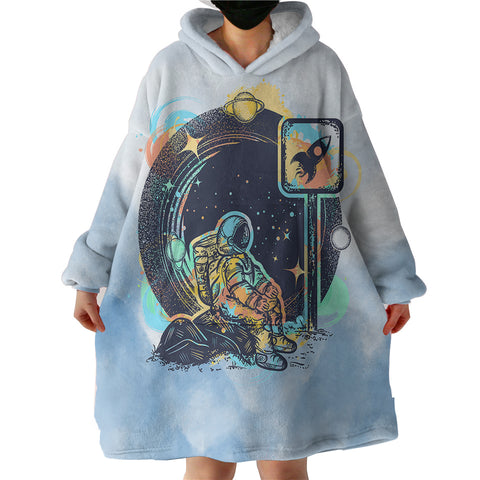Image of Outer space Astronaut - Watercolor Pastel Theme SWLF3934 Hoodie Wearable Blanket