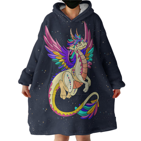 Image of Colorful Dragonfly Illustration  SWLF3938 Hoodie Wearable Blanket