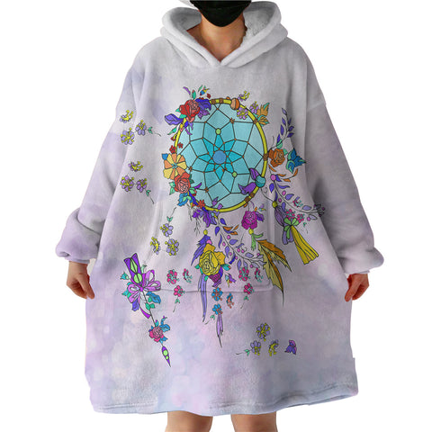 Image of Multicolor Floral Dream Catcher Purple Theme SWLF3942 Hoodie Wearable Blanket