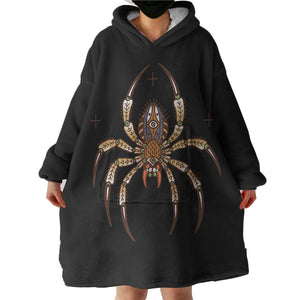 Brown Mandala Spider SWLF4104 Hoodie Wearable Blanket