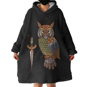 Vintage Color Owl & Knife SWLF4105 Hoodie Wearable Blanket