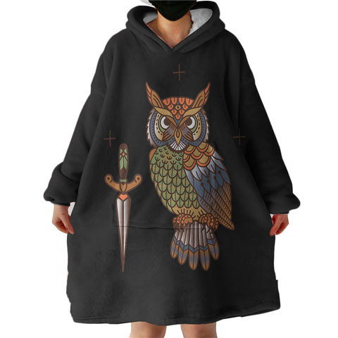 Image of Vintage Color Owl & Knife SWLF4105 Hoodie Wearable Blanket