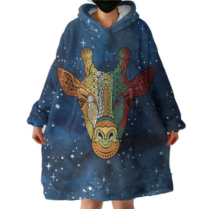 Mandala Giraffe Galaxy Theme SWLF4118 Hoodie Wearable Blanket