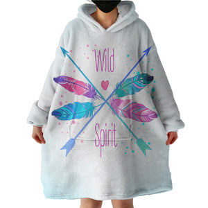 Gradient Pink & Blue Arrows - Wild & Spirit SWLF4120 Hoodie Wearable Blanket