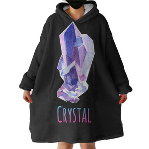 Gradient Blue Purple Geometric Crystal SWLF4126 Hoodie Wearable Blanket