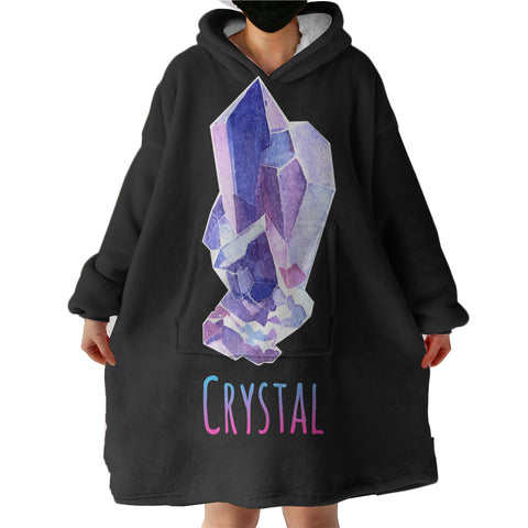 Image of Gradient Blue Purple Geometric Crystal SWLF4126 Hoodie Wearable Blanket