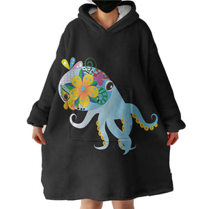 Cute Cartoon Floral Octopus SWLF4217 Hoodie Wearable Blanket