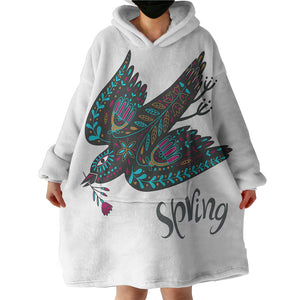 Bohemian Aztec Spring Bird SWLF4220 Hoodie Wearable Blanket